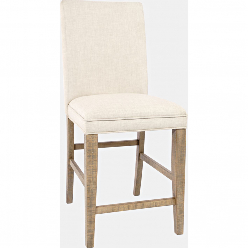 Carlyle Crossing Bar Stool in Distressed Pine & Cream Fabric (Set of 2)